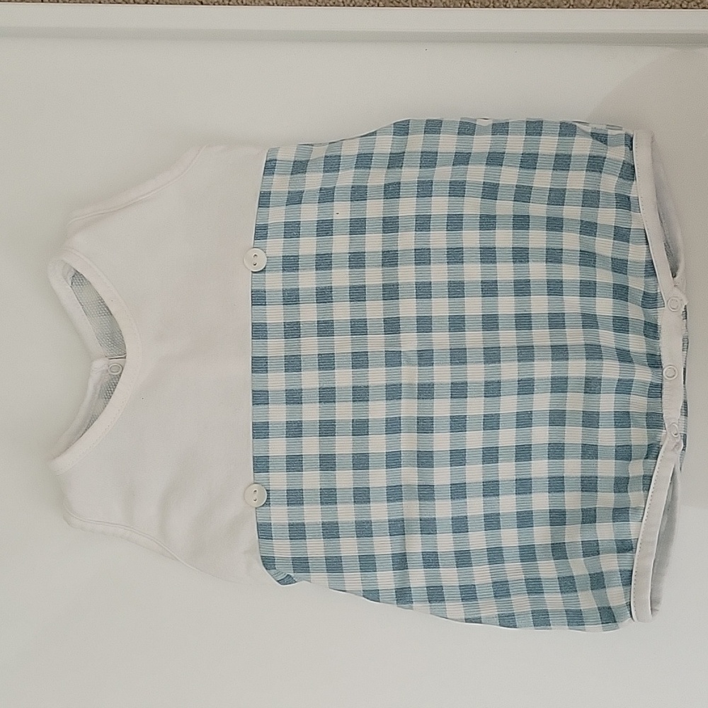 Blue & White Checkered Romper
